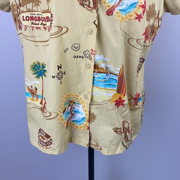 Tori Richard Honolulu Kona Brewing Co Hawaii Womens Shirt SZ XL Made in USA - Picture 3 of 11
